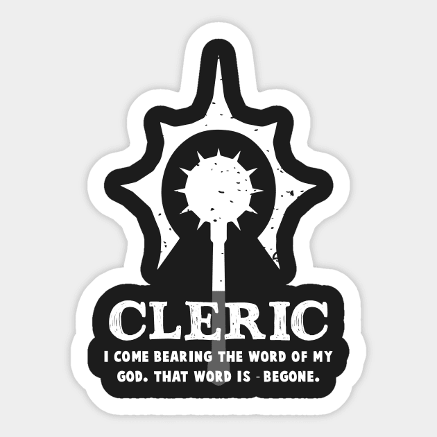 Funny Cleric Gamer D20 Dice Dungeon Dragons Gaming Gift Sticker by Ébloui Co.